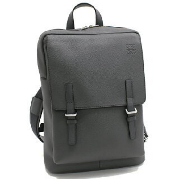 Loewe Military Backpack soft grain calf leather anthracite Black - Picture 1 of 8